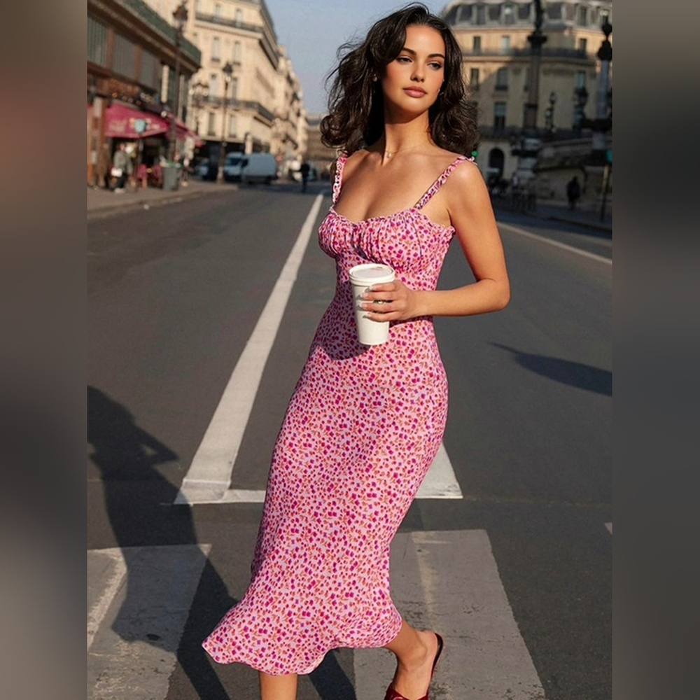 NWT Commense Pink Floral Women's Dress